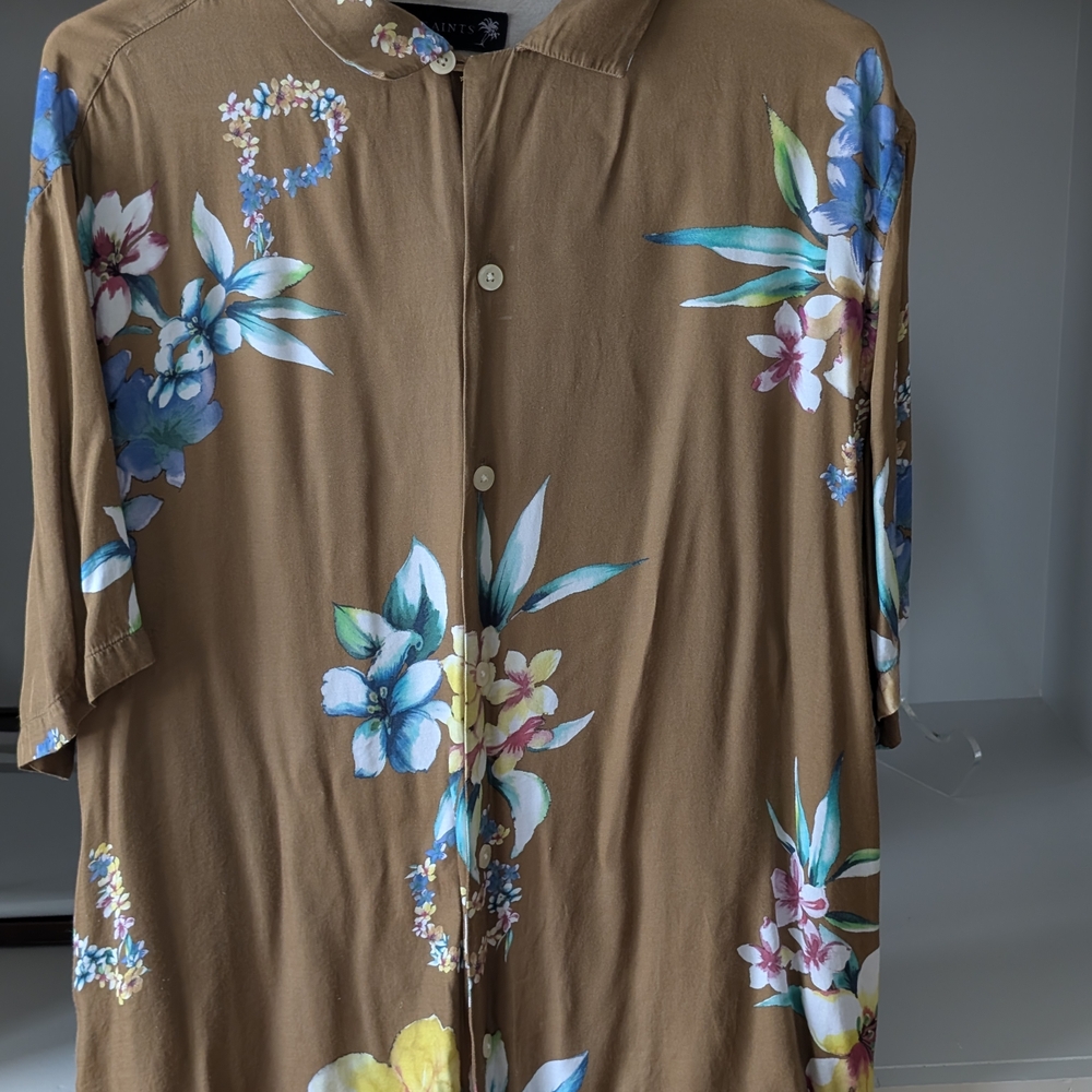 All Saints Brown Floral Men's Shirt